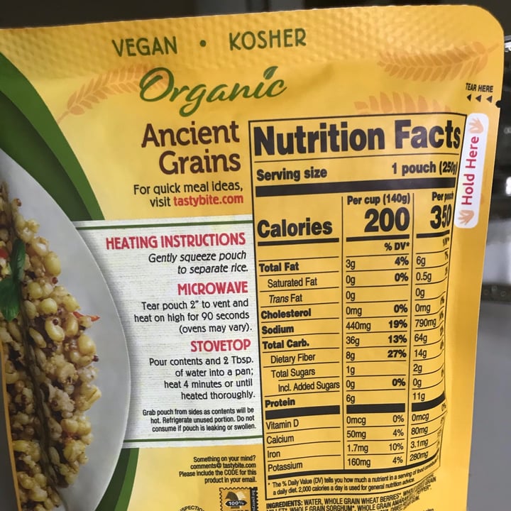photo of Tasty Bite Organic ancient grains shared by @lindalcarter8 on  14 Aug 2020 - review