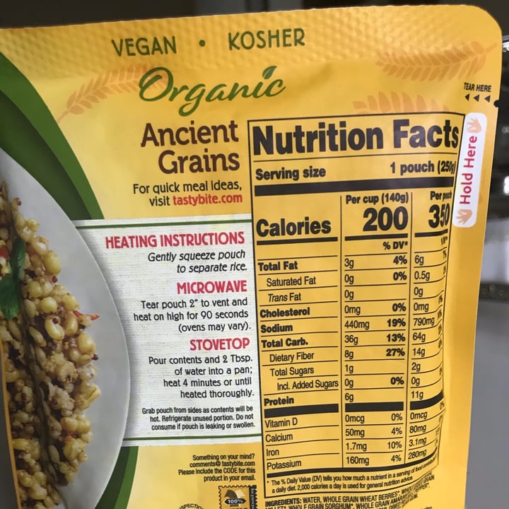 review photo of Tasty Bite Organic ancient grains shared by @lindalcarter8 on 14 Aug 2020 - review