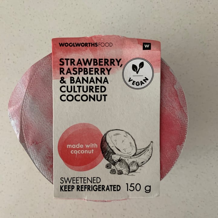photo of Woolworths Food Strawberry, Raspberry & Banana Cultured Coconut shared by @emcraik on  09 Aug 2020 - review