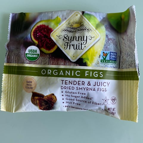 Sunny Fruit Organic Figs 5 Portion Packs 1.76 oz ( 50 g) Each