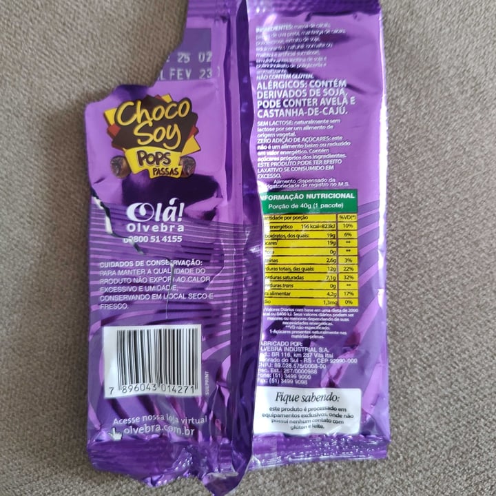 photo of Choco Soy Choco Soy Pops Passas shared by @rodrigodorado on  23 Apr 2022 - review