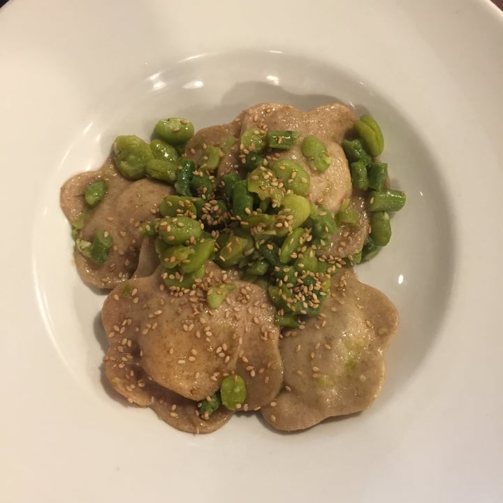 review photo of Ristorante Vegano Biologico La Lanterna Girasoli di segale ripieni di formaggio vegetale e piselli con fave e asparagi shared by @martina01 on 04 May 2022 - review