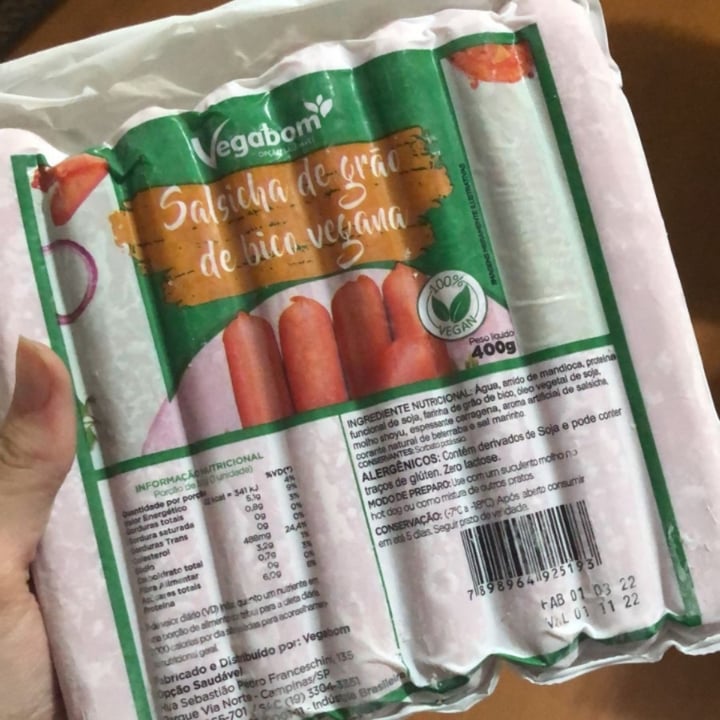 review photo of Vegabom Salsicha De Grão De Bico shared by @marisandrateixeira on 10 Jul 2022 - review