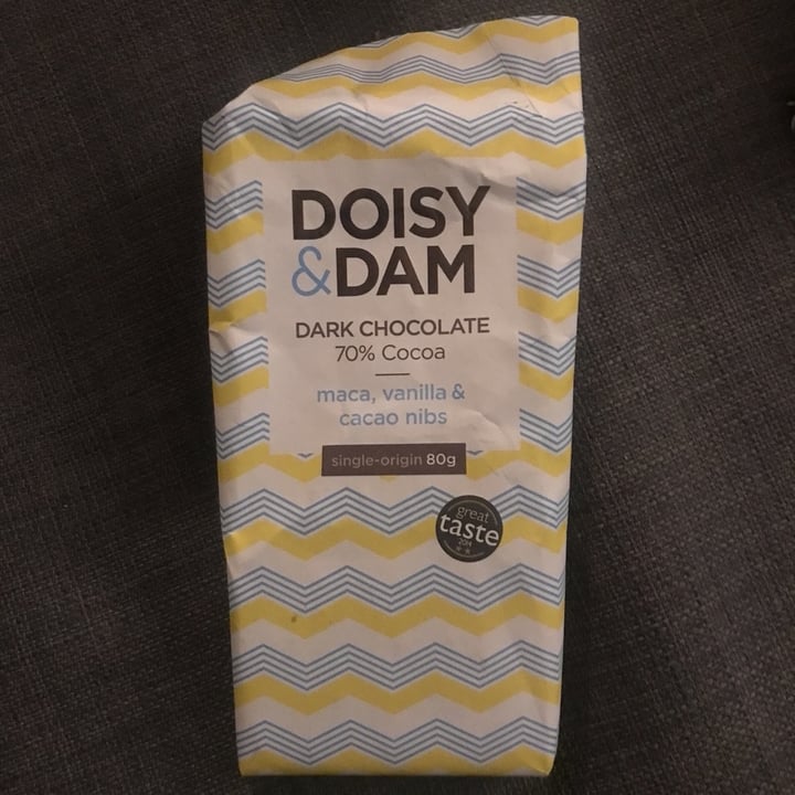 photo of Doisy & Dam 70% Dark Chocolate, Maca, Cocoa Nibs and Vanilla shared by @lowwaste0plantbased on  06 Feb 2020 - review