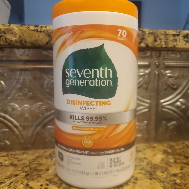 photo of Seventh Generation Disinfecting Wipes Lemongrass Citrus shared by @561veggies on  25 Jun 2021 - review