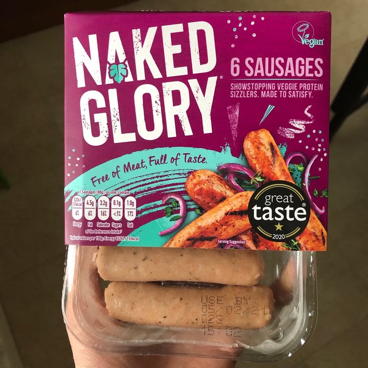 photo of Naked Glory 6 Sausages shared by @yourlocalvegan on  01 Feb 2021 - review