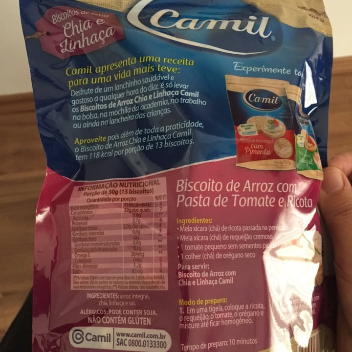 photo of Camil Biscoito De Arroz Com Chia E Linhaça shared by @scsant on  23 Jun 2022 - review