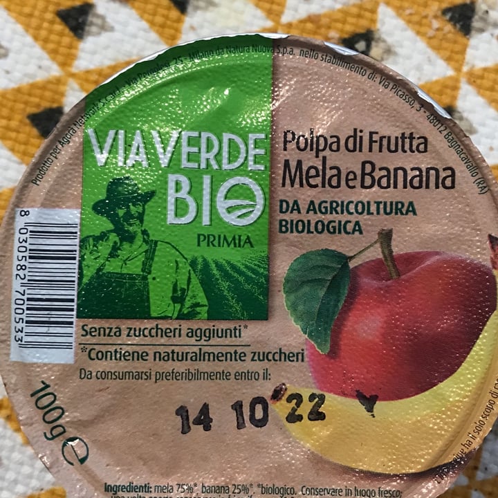 photo of Via Verde Bio Polpa di frutta mela e banana shared by @eleonoravis on  27 Dec 2021 - review