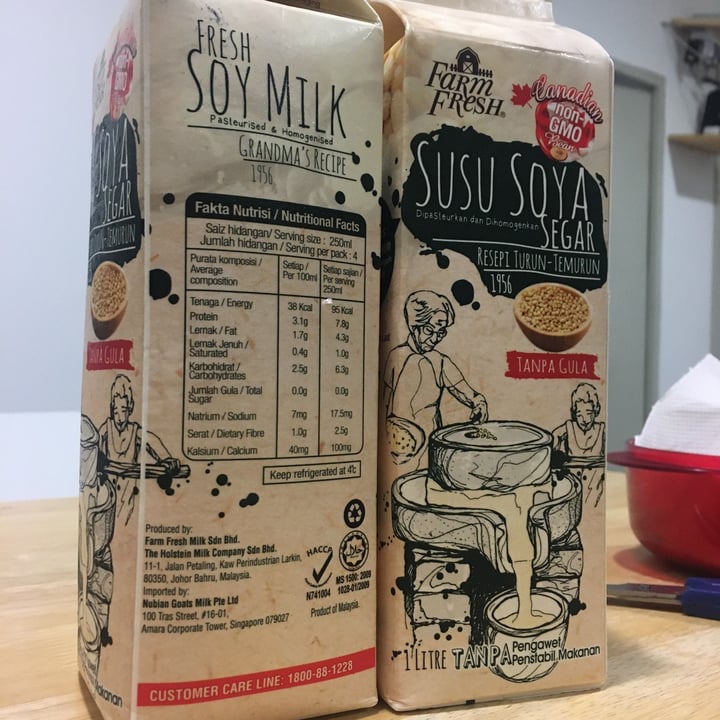 photo of Farm Fresh Fresh Soy Milk/Susu Soya Segar shared by @scynsa on  02 Nov 2020 - review
