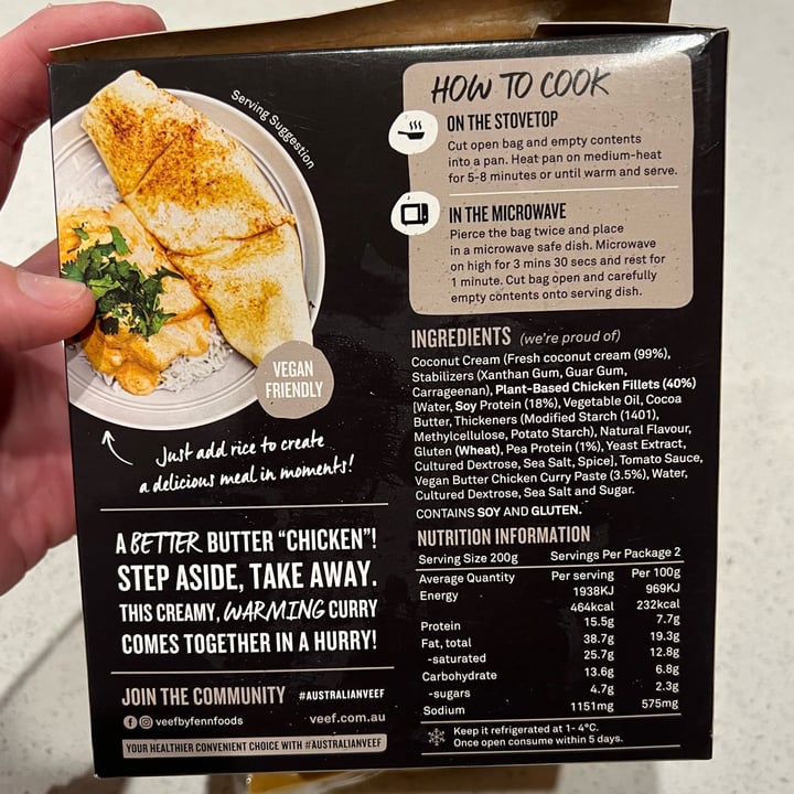 photo of Veef Plant Based Butter Chicken shared by @jess-m-wright on  12 May 2022 - review