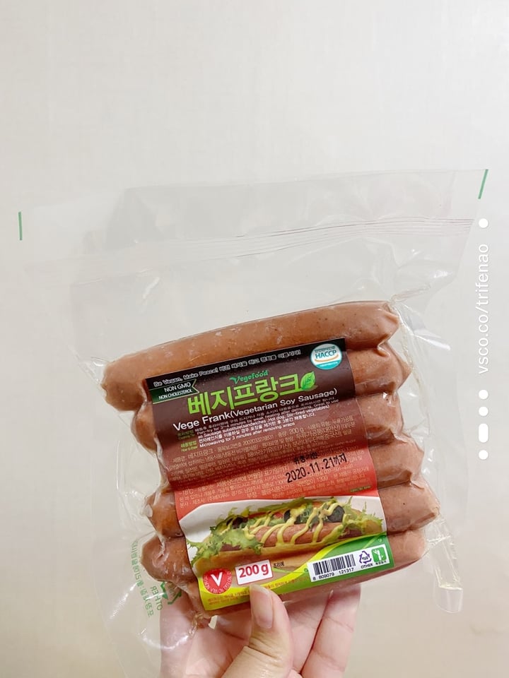 review photo of Vego 베고 Vege Frank (Vegetarian Soy Sausage) shared by @olfi on 25 Dec 2019 - review