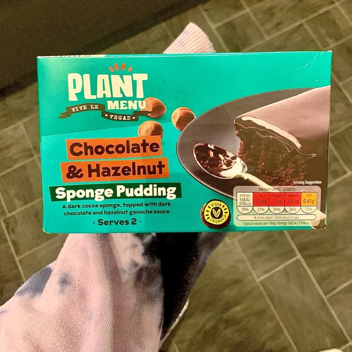 photo of Plant Menu Chocolate & hazlenut sponge pudding shared by @vegneve on  18 Jan 2022 - review