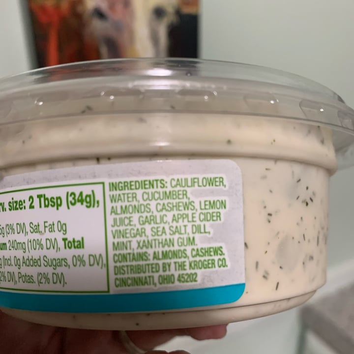 photo of Simple Truth Plant Based Cauliflower Dip Tzatziki  shared by @onehungryvegan on  31 Oct 2022 - review