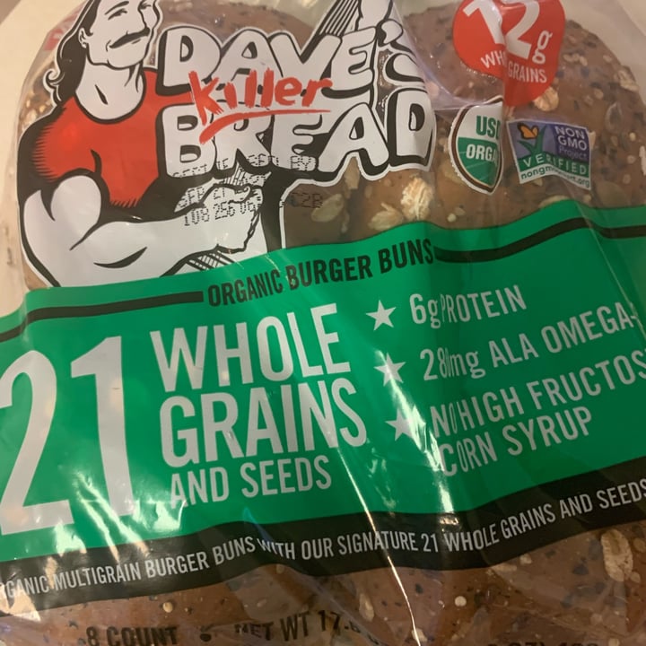 review photo of Dave's Killer Bread 21 Whole Grains and Seeds Burger Buns shared by @mariasgarden on 25 Sep 2021 - review