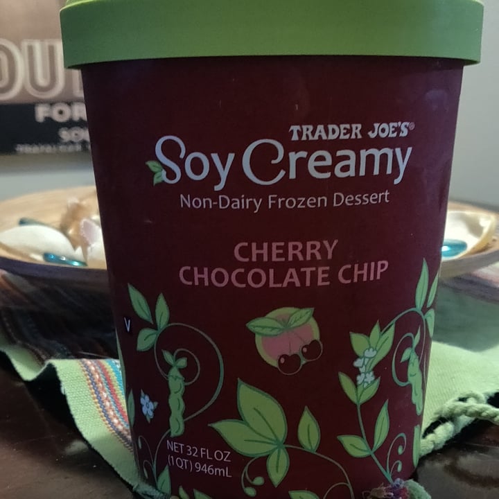 photo of Trader Joe's Soy Creamy - Cherry Chocolate Chip shared by @kqm219 on  03 Feb 2021 - review