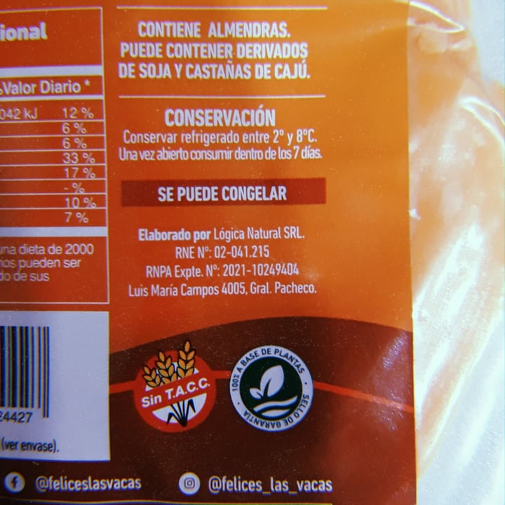 photo of Felices Las Vacas Queso Cheddar en Fetas shared by @nanicuadern on  12 Aug 2021 - review