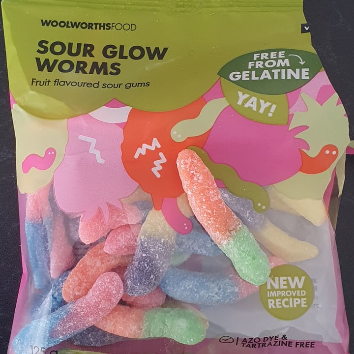 photo of Woolworths Food Sour glow worms shared by @marcellekeet on  07 Aug 2021 - review