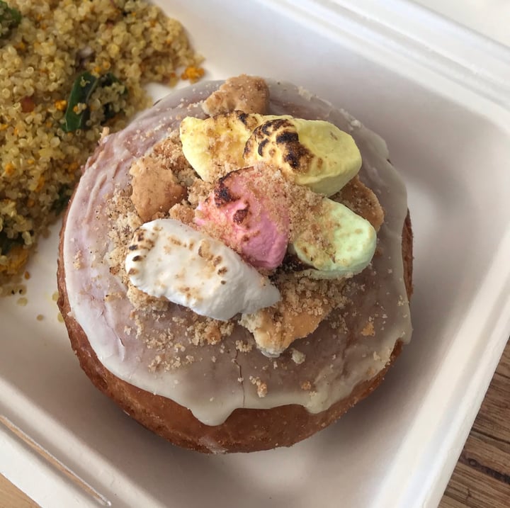 photo of Jacksons Real Food Market Kyalami Corner Upper Level Vegan Chocolate ganache filled Doughnut shared by @cathlee25 on  05 Jul 2020 - review