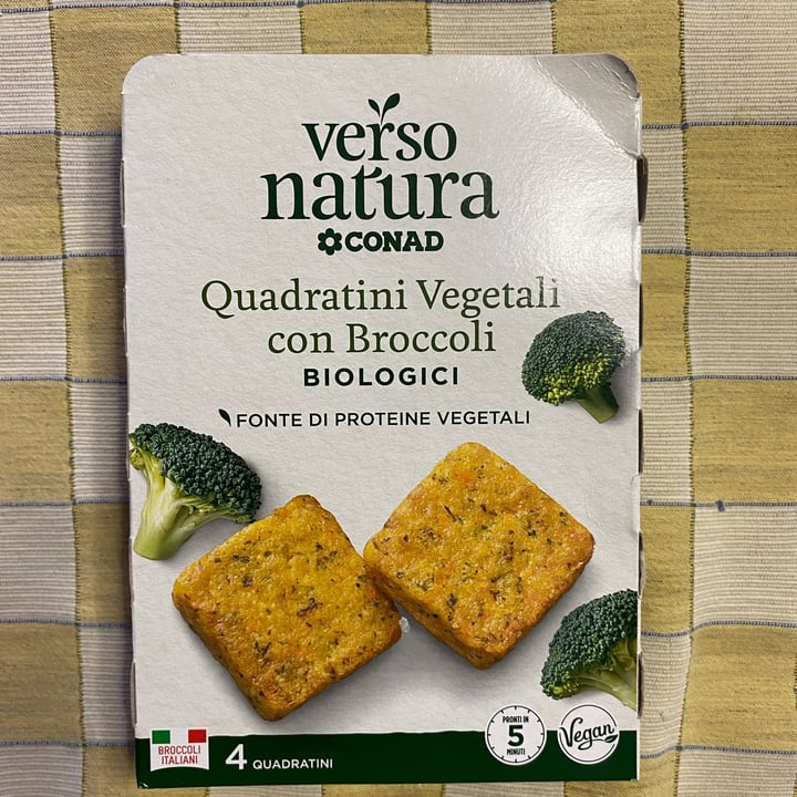 photo of Verso Natura Conad Veg Quadratini vegetali con broccoli biologici shared by @alessandrabertuzzi on  10 Jul 2022 - review