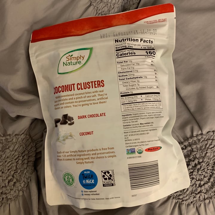 photo of Simply Nature Coconut Clusters shared by @soularflare on  28 Jan 2021 - review