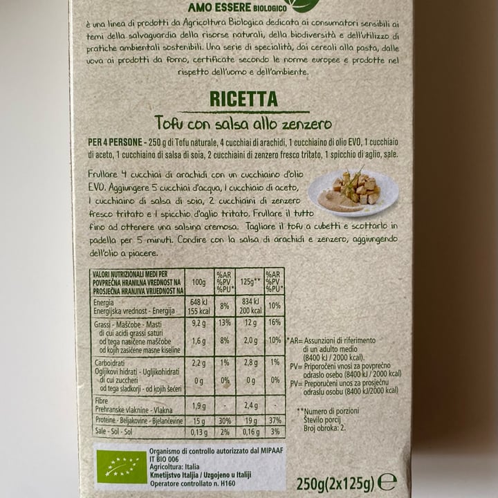 photo of Amo Essere Biologico Fior Di Natura Tofu Al Naturale shared by @vanillac on  04 Oct 2022 - review