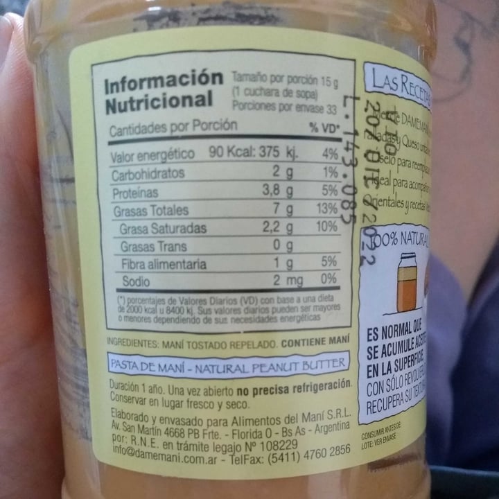 review photo of Dame Mani Mantequilla De Maní Natural shared by @merme on 09 Feb 2022 - review