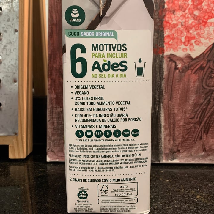photo of Ades Leche de Coco sabor Natural shared by @paulaneder on  07 Jul 2021 - review