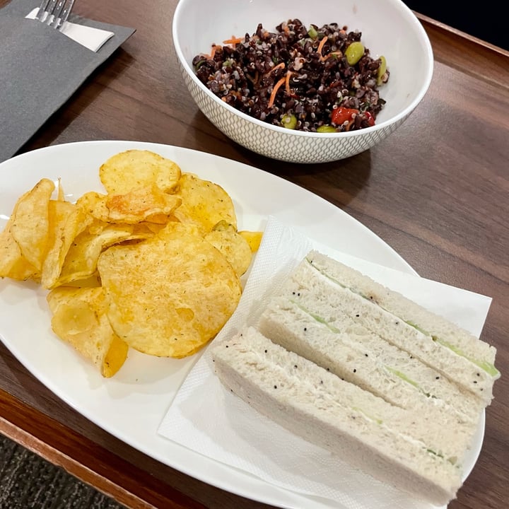 photo of British Airways Galleries First Lounge Plant based cream cheese & cucumber sandwiches shared by @natalinkal on  15 Apr 2022 - review