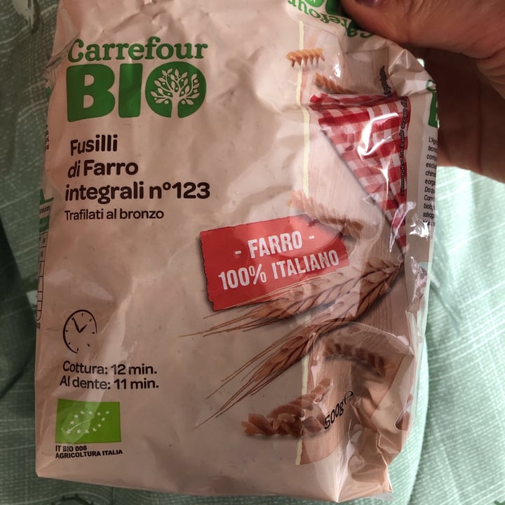 photo of Carrefour Bio Fusilli Di Farro integrale shared by @melissasveglife on  07 Dec 2021 - review