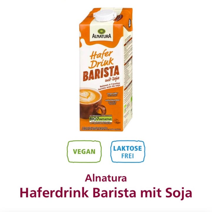 photo of Alnatura Hafer Drink Barista mit Soja shared by @dittoadultecat on  14 Aug 2021 - review