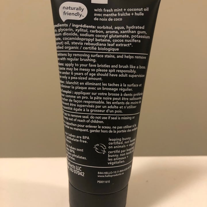 photo of Hello Activated Charcoal Epic Whitening Flouride Free Toothpaste shared by @andiecoconut on  11 Feb 2021 - review