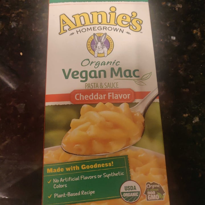 photo of Annie’s Organic Vegan Mac Cheddar Flavor shared by @swegan on  16 Aug 2021 - review