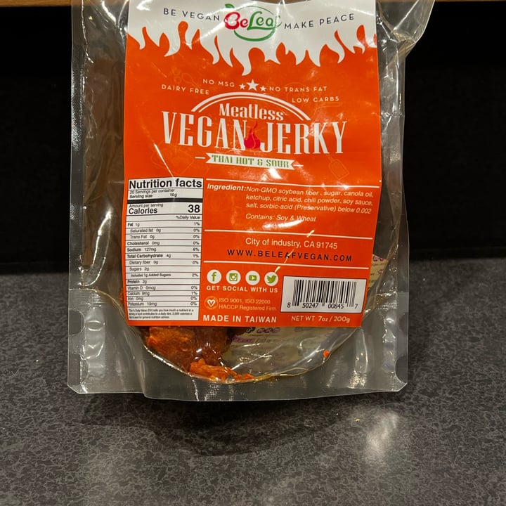 photo of BeLeaf Vegan Meatless Vegan Jerky shared by @doublemveg on  28 Mar 2022 - review