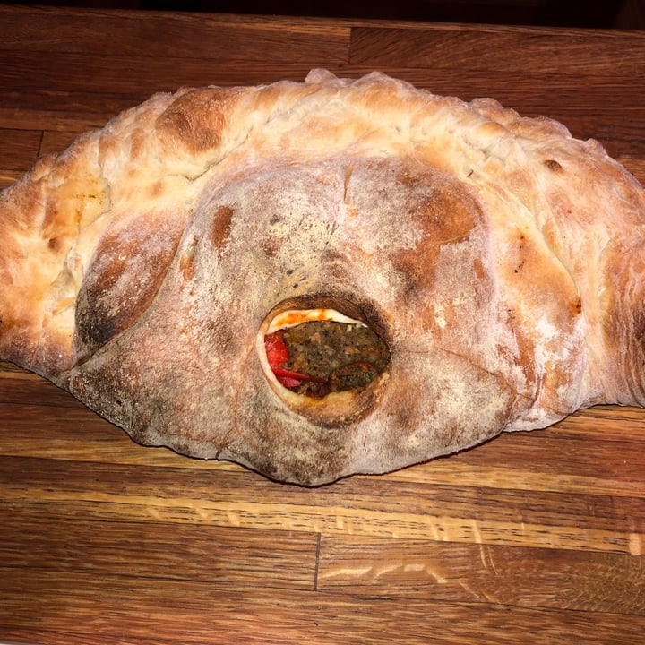 photo of Three Girls Vegan Creamery Meatball, pepper and cheese calzone shared by @kitchenfairy on  19 Dec 2020 - review