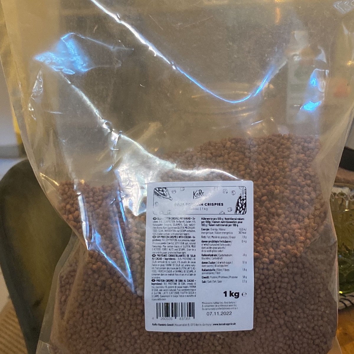 Soja crispies (58 %) au cacao 1 kg - Vegan