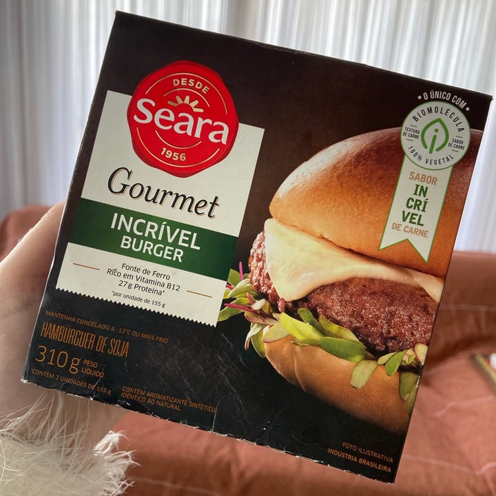 photo of Seara Gourmet Incrivel Burger shared by @fernandakloppel on  13 Jul 2021 - review
