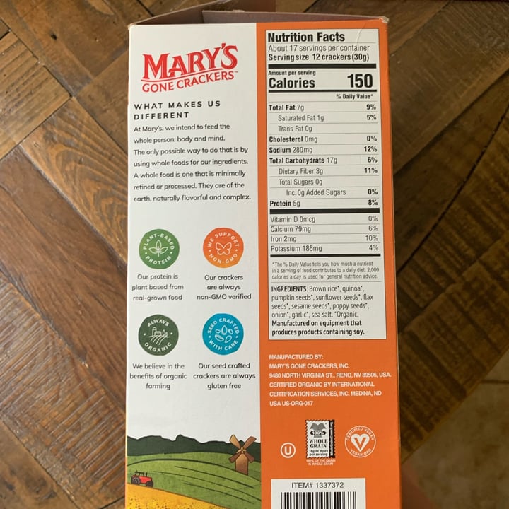 photo of Mary's Gone Crackers super seed Everything shared by @nikkidavisarmstrong on  27 May 2022 - review