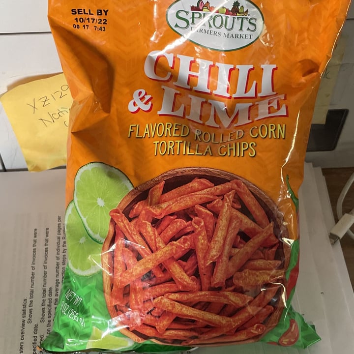 photo of Sprouts Farmers Market chili and lime rolled corn chips shared by @slanderson34me on  20 May 2022 - review