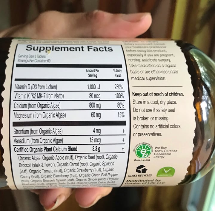 review photo of Garden of Life Mykind Organic Plant Calcium shared by @lindalcarter8 on 15 Aug 2020 - review