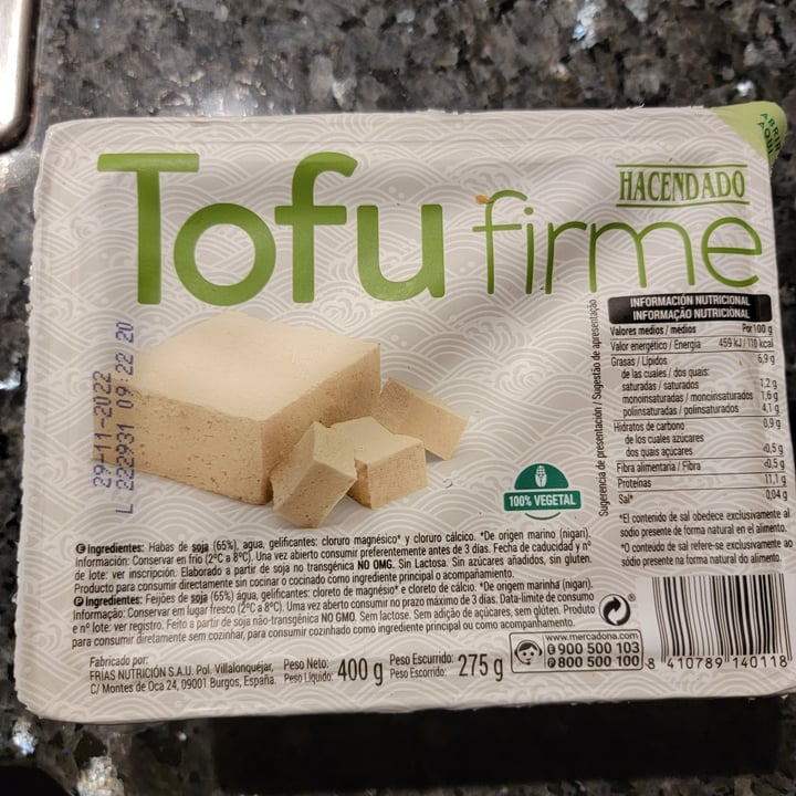 photo of Hacendado Tofu Firme shared by @rainbowuniverse on  12 Nov 2022 - review