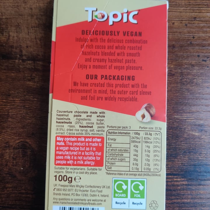 review photo of Topic Vegan Chocolate Whole Hazelnut shared by @ausra12321 on 16 Nov 2021 - review