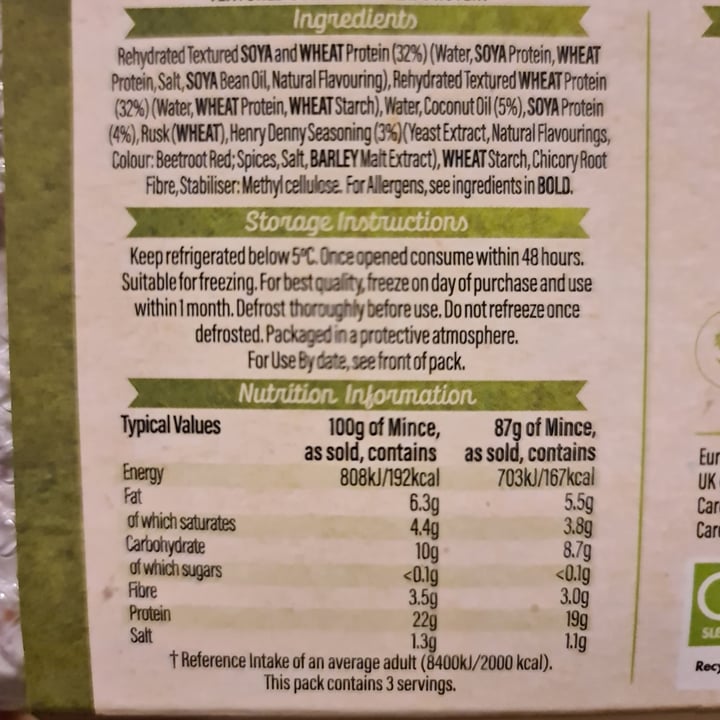 review photo of Henry Denny & sons Meat Free Mince shared by @violetalcantara on 01 Jul 2021 - review