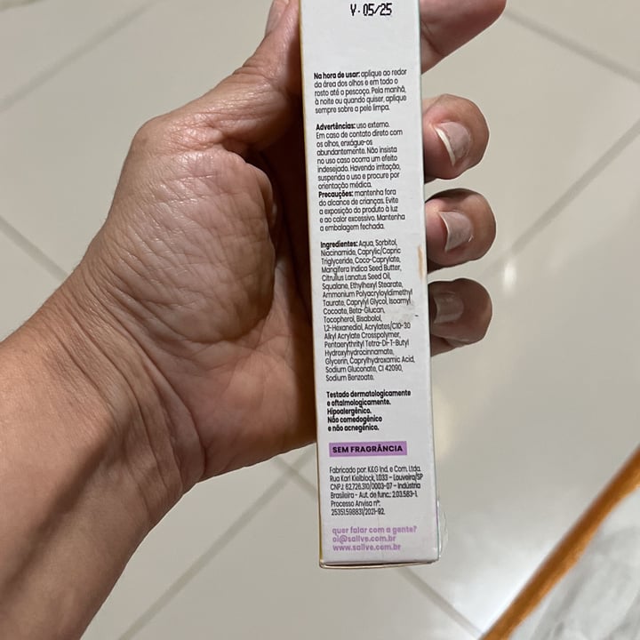 photo of Sallve Hidratante facial com beta-glucan e phytoscalano shared by @danicortez on  14 Sep 2022 - review