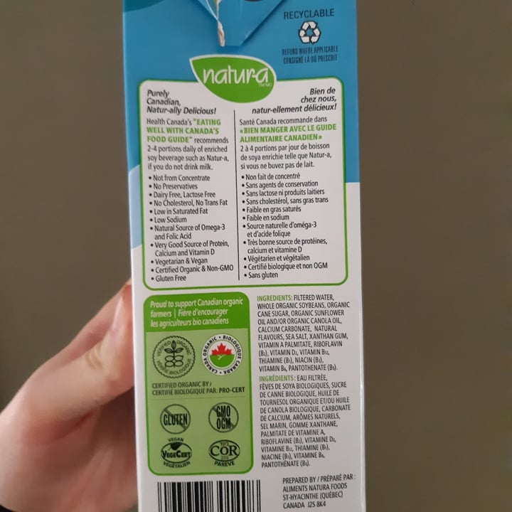 photo of Natura Organic Fortified Soy Beverage Original shared by @goldenwish on  24 Nov 2021 - review