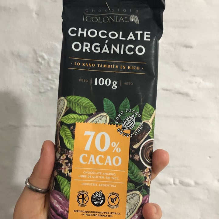 photo of Chocolate Colonial Chocolate orgánico 70% shared by @sopitas on  04 Nov 2021 - review