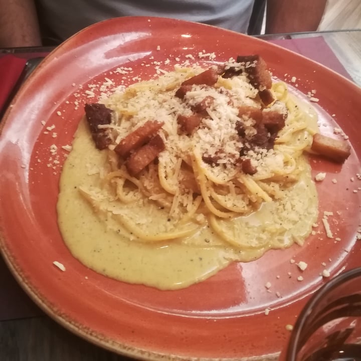 photo of Rifugio Romano Vegan Spaghetti Carbonara shared by @obstinatevegangirl on  02 Jul 2021 - review