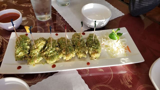 Foto do prato “Sticky Rice And Tofu Tempura”