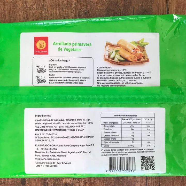 photo of Fu bao alimentos Arollado primavera de vegetales shared by @martinag on  04 Aug 2021 - review