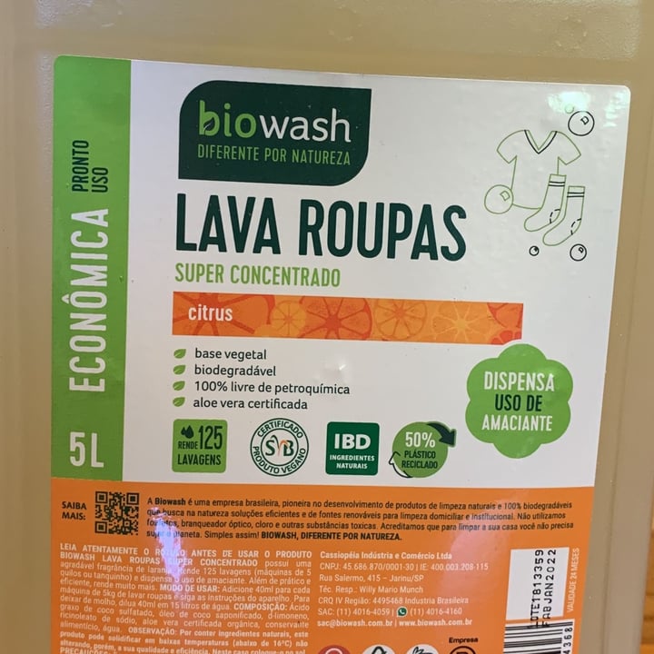 review photo of Biowash Lava roupas 5 l citrus shared by @camilaraso on 16 Apr 2022 - review