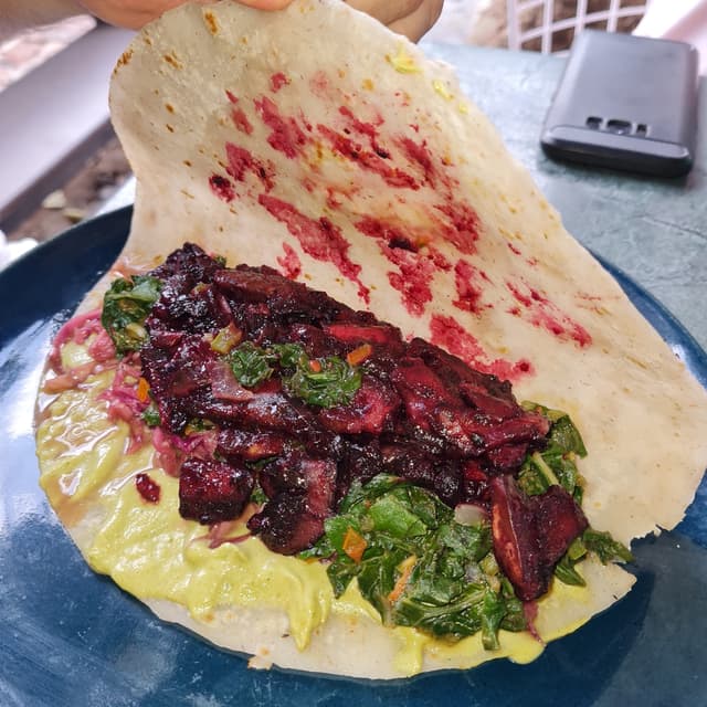 Foto del piatto “Pulled Mushroom Wrap”